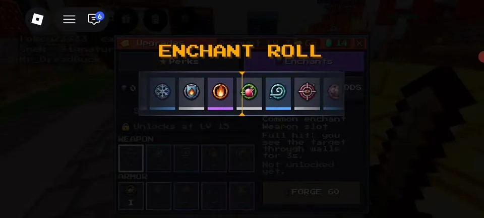 Enchant Roll spinner animation in +1 Upgrade Per Kill